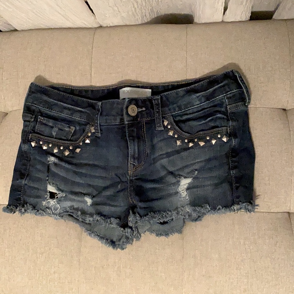 Studded Jean Shorts